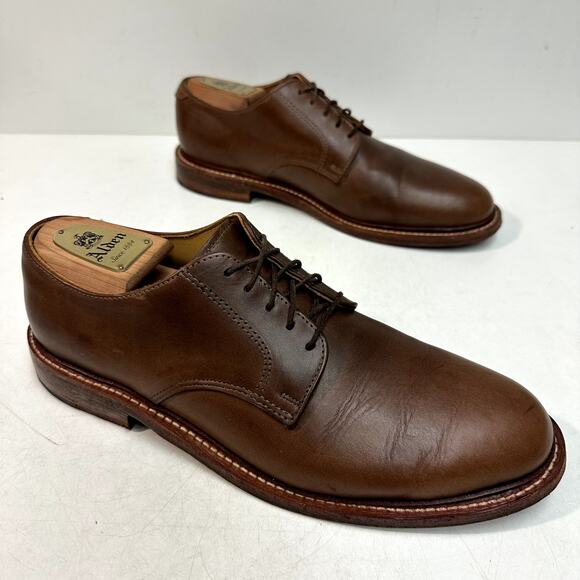EXCELLENT Oak Street Bootmakers Natural Brown Plain Toe Blucher Made in USA 10 - Picture 3 of 10